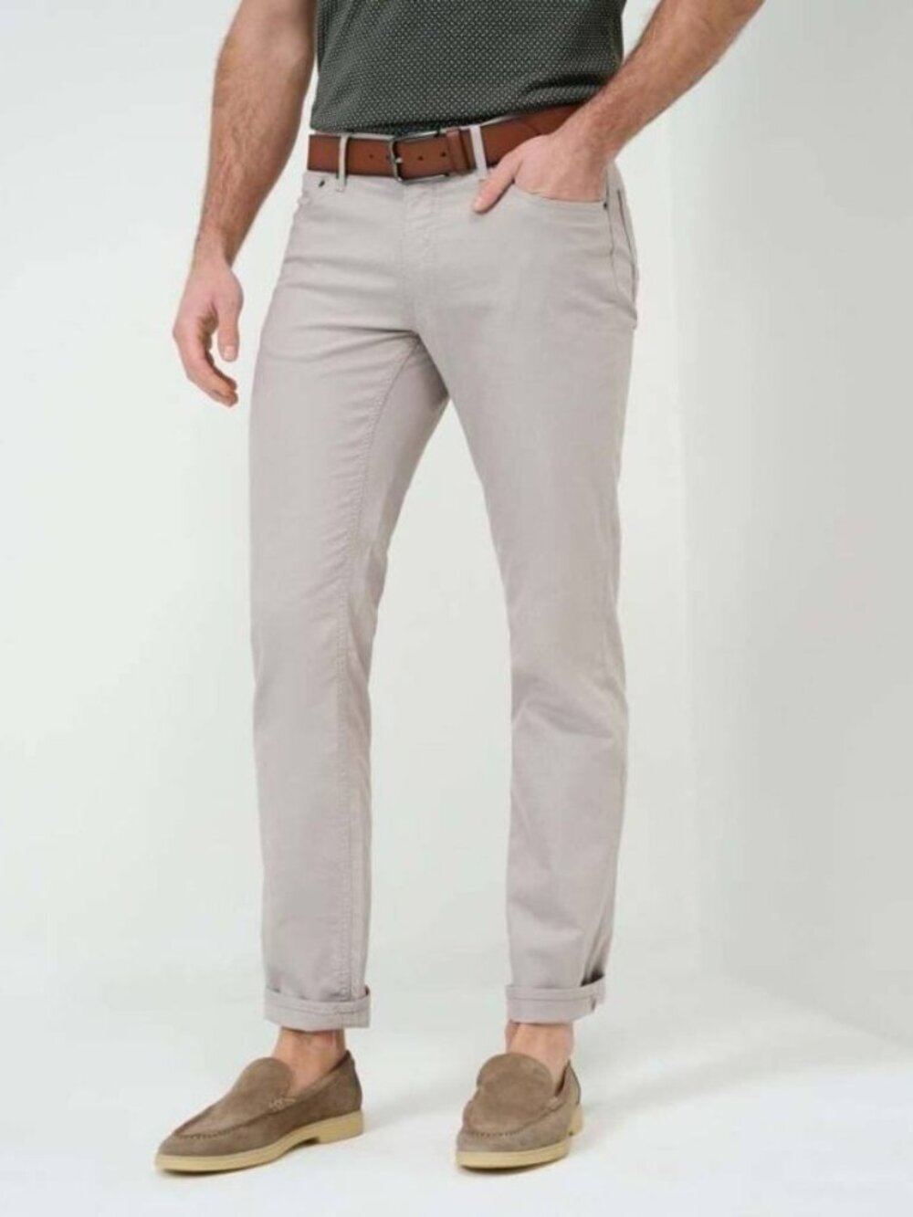 NWT Brax Chuck Pants In Hi-Flex Cotton Blend In Brown | Men's Size 42 34